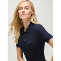 Polo zippé Anaheim Tommy Hilfiger Equestrian femme Desert sky Bleu