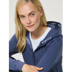 Sweat zippé à capuche Beverly Tommy Hilfiger Equestrian femme Indigo délavé Bleu