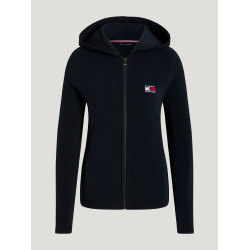 Dameshoodie met rits en capuchon Tommy Hilfiger Equestrian Whitney Woestijnlucht Blauw Dameshoodie met rits en capuchon Tommy Hilfiger Equestrian Whitney Woestijnlucht Blauw