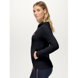 Sweat zippé à capuche Tommy Hilfiger Equestrian femme Whitney Desert sky Bleu