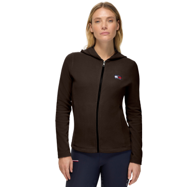 Dameshoodie met rits en capuchon Tommy Hilfiger Equestrian Whitney Brookwood Bruin Dameshoodie met rits en capuchon Tommy Hilfiger Equestrian Whitney Brookwood Bruin