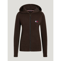 Sweat zippé à capuche Tommy Hilfiger Equestrian femme Whitney Brookwood Marron