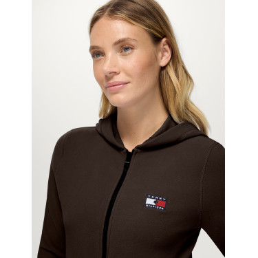 Sweat zippé à capuche Tommy Hilfiger Equestrian femme Whitney Brookwood Marron