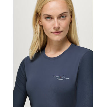 T-shirt Adel Sunguard met lange mouwen Tommy Hilfiger Equestrian dames Verbleekt indigo Blauw