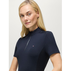 T-shirt d'entrainement Tommy Hilfiger Equestrian Palma 1/4 Zip femme manches courtes Desert sky Bleu T-shirt d'entrainement Tommy Hilfiger Equestrian Palma 1/4 Zip femme manches courtes Desert sky Bleu