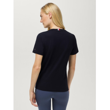 Dames T-shirt met korte mouwen Pasadena Tommy Hilfiger Equestrian Woestijnlucht Blauw Dames T-shirt met korte mouwen Pasadena Tommy Hilfiger Equestrian Woestijnlucht Blauw