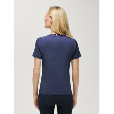 Dames T-shirt met korte mouwen Pasadena Tommy Hilfiger Equestrian Verbleekt indigo Blauw Dames T-shirt met korte mouwen Pasadena Tommy Hilfiger Equestrian Verbleekt indigo Blauw