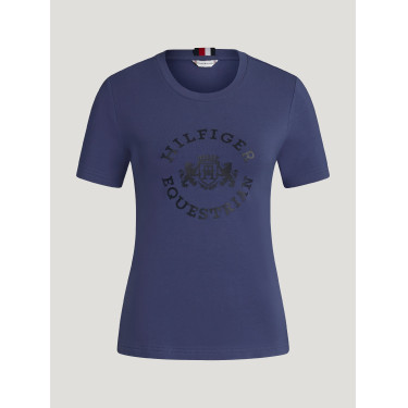 T-shirt manches courtes Pasadena Tommy Hilfiger Equestrian femme Indigo délavé Bleu