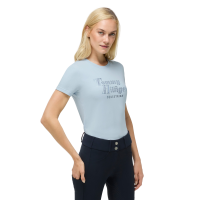 T-shirt met korte mouwen met strass Tommy Hilfiger Equestrian Malibu dames Lief blauw