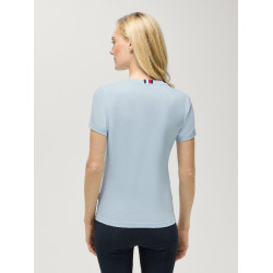 T-shirt manches courtes strass Tommy Hilfiger Equestrian Malibu femme Sweet blue Bleu