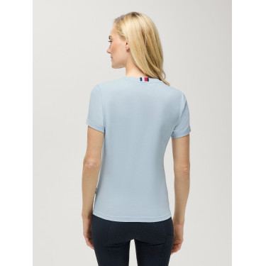 T-shirt manches courtes strass Tommy Hilfiger Equestrian Malibu femme Sweet blue Bleu