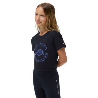 T-shirt met korte mouwen Tommy Hilfiger Equestrian Pasadena Young Rider Woestijnlucht Blauw