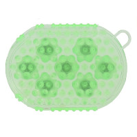 Gant double face étrille et massage Vert