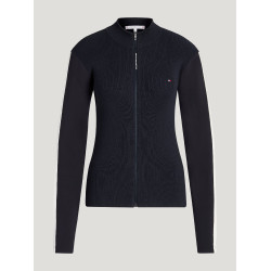 Veste zippé en maille Tommy Hilfiger Equestrian Mirada femme Desert sky Bleu Veste zippé en maille Tommy Hilfiger Equestrian Mirada femme Desert sky Bleu