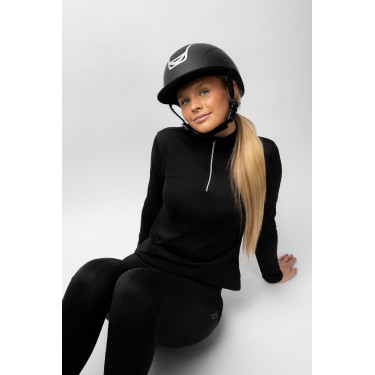 Casque d'équitation ornement en cristal Horze Arix II Noir / noir