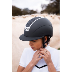 Casque d'équitation ornement en cristal Horze Arix II Noir / noir