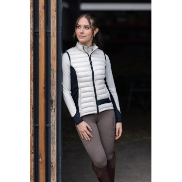 Ultra-lichte mouwloze paardrijbodywarmer B Vertigo Sia dames Grijs moonbeam