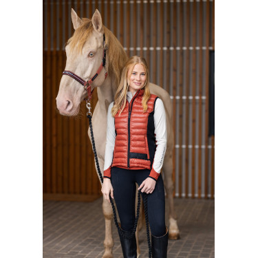Ultra-lichte mouwloze paardrijbodywarmer B Vertigo Sia dames Vermiljoenrood
