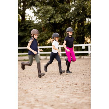 Kinderpaardrijlegging met volledig siliconen zitvlak Madison Horze Bietroze Kinderpaardrijlegging met volledig siliconen zitvlak Madison Horze Bietroze