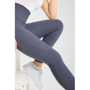 Hoogwaardige legging met volledige siliconen zitvlak Gillian Horze dames Grijs Hoogwaardige legging met volledige siliconen zitvlak Gillian Horze dames Grijs