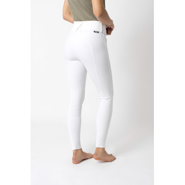 Pantalon d'équitation basanes Grip Horze Grand Prix Pro femme Blanc / bleu turquoise Pantalon d'équitation basanes Grip Horze Grand Prix Pro femme Blanc / bleu turquoise