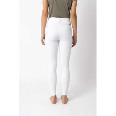 Pantalon d'équitation basanes Grip Horze Grand Prix Pro femme Blanc / bleu turquoise Pantalon d'équitation basanes Grip Horze Grand Prix Pro femme Blanc / bleu turquoise