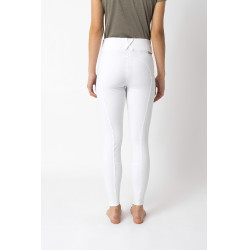 Rijbroek met grip zitvlakken Horze Grand Prix Pro dames Wit / turquoiseblauw Rijbroek met grip zitvlakken Horze Grand Prix Pro dames Wit / turquoiseblauw