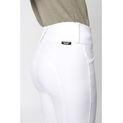 Pantalon d'équitation basanes Grip Horze Grand Prix Pro femme Blanc / bleu turquoise Pantalon d'équitation basanes Grip Horze Grand Prix Pro femme Blanc / bleu turquoise