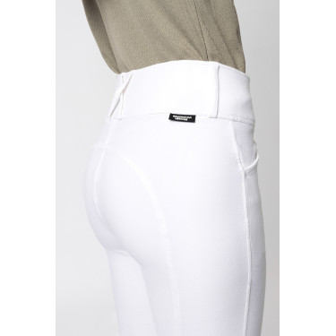 Pantalon d'équitation basanes Grip Horze Grand Prix Pro femme Blanc / bleu turquoise Pantalon d'équitation basanes Grip Horze Grand Prix Pro femme Blanc / bleu turquoise