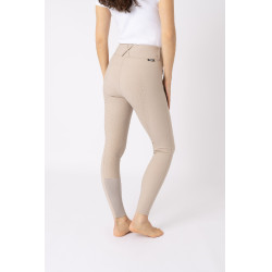 Pantalon d'équitation fond intégral Grip Horze Grand Prix Pro femme Taupe simple Beige