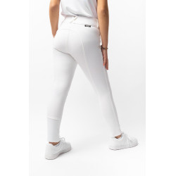 Pantalon d'équitation Grand Prix à fond intégral Silicone enfant Horze Blanc