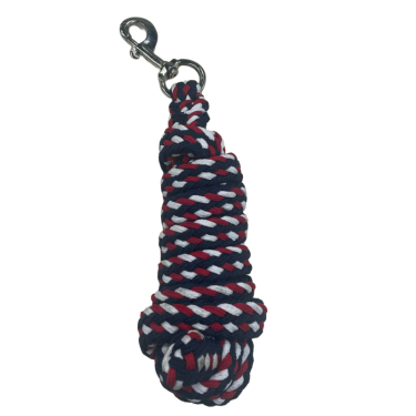 Gevlochten drietalige longeerlijn Canter Marine / wit / rood Blauw Gevlochten drietalige longeerlijn Canter Marine / wit / rood Blauw