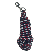 Longe tressée tricolore Canter Marine / blanc / rouge Bleu