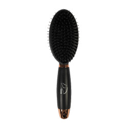 Brosse crinière et queue HKM Gel double face Noir / rosegold