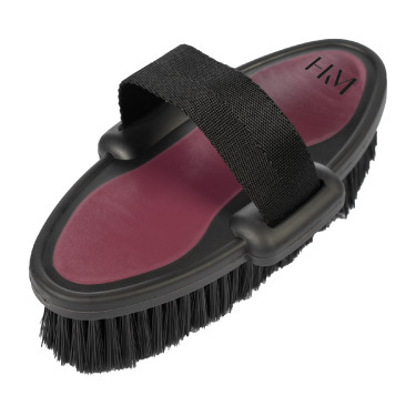 Brosse douce HKM Soft Bordeaux / noir