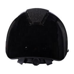 HKM Lady Shield glanzende cap Zwart / zilverkleurig