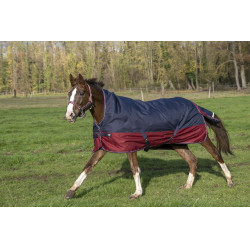 Equithème Tyrex 1200 D High Neck deken Marine / bordeaux Blauw