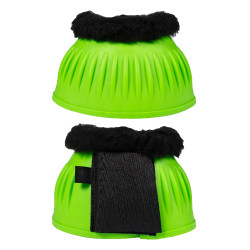 Cloches en caoutchouc HKM Atlanta Neon avec fourrure Vert néon