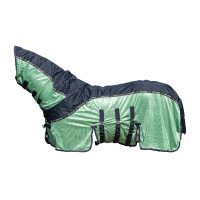 Couverture anti-mouches HKM Comfort Rain Bleu foncé / vert Multi-couleurs