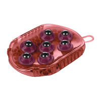 HKM Flip-massagehandschoen Bordeaux / grijs