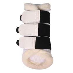 HKM Comfort Premium Mesh beenbeschermers met bont Wit