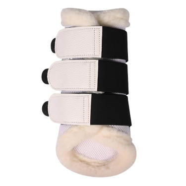 HKM Comfort Premium Mesh beenbeschermers met bont Wit