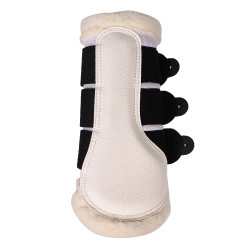 HKM Comfort Premium Mesh beenbeschermers met bont Wit