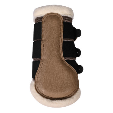 Guêtres HKM Comfort Premium Mesh avec fourrure Taupe Marron