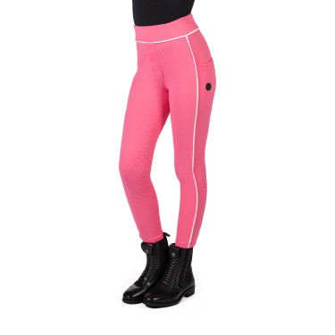 Legging HKM Maui fond intégral en silicone enfant Rose