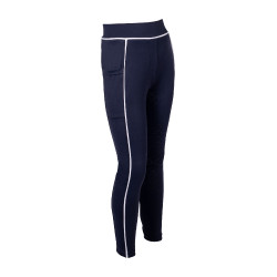 Legging HKM Maui fond intégral en silicone enfant Bleu profond