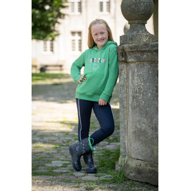 Legging HKM Maui fond intégral en silicone enfant Bleu profond