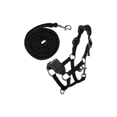 Halster met fleece HKM Hobby Horse Zwart