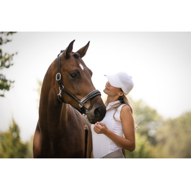 HKM Glamour leren halster Zwart / zilverkleurig