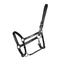 Lederen halster HKM Sparkle Zwart Lederen halster HKM Sparkle Zwart